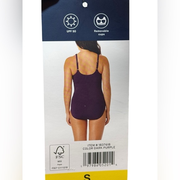 Lands END Purple One-Piece Swimsuit - Picture 11 of 12